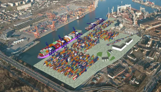 Nowe nabrzeże do przeładunku dużych kontenerowców zostanie oddane do eksploatacji w połowie 2012 roku.